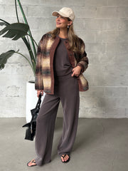 RD STYLE Sophie Plaid Sherpa Jacket