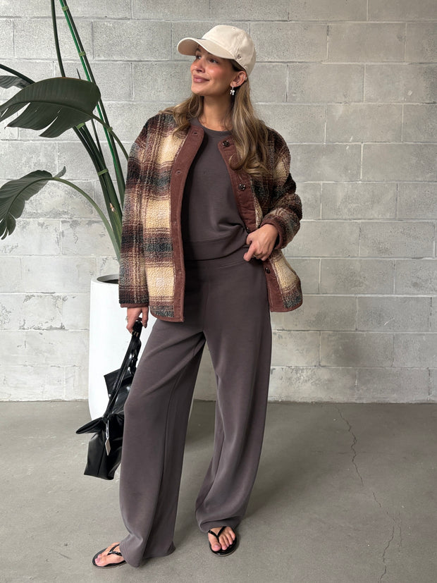 RD STYLE Sophie Plaid Sherpa Jacket