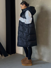 VERO MODA Amelia Long Hooded Puffer Vest