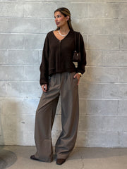 PIECES Junna V-Neck Knit Zip Up