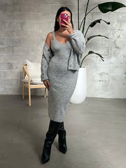 DEX Kathleen Strappy Ribbed Sweater Dress