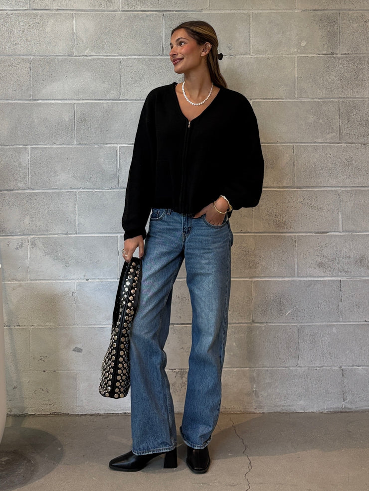 PIECES Junna V-Neck Knit Zip Up