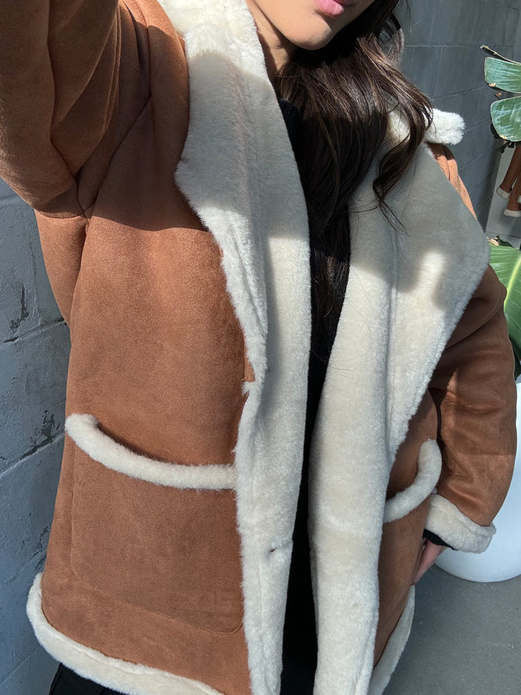 C'EST MOI Faux Shearling Coat