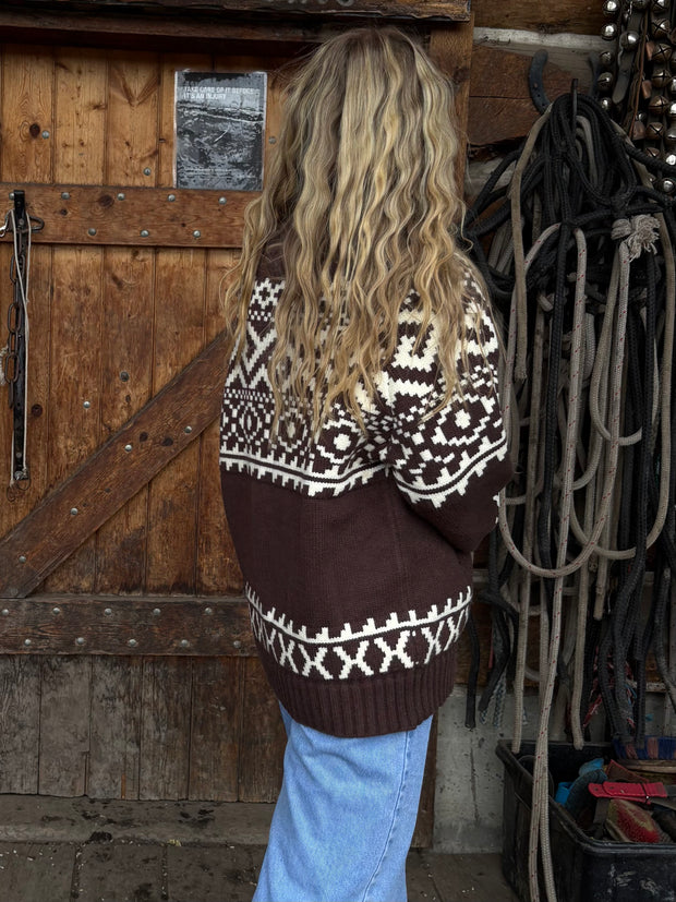BRUNETTE THE LABEL Fair Isle Knit Sweater