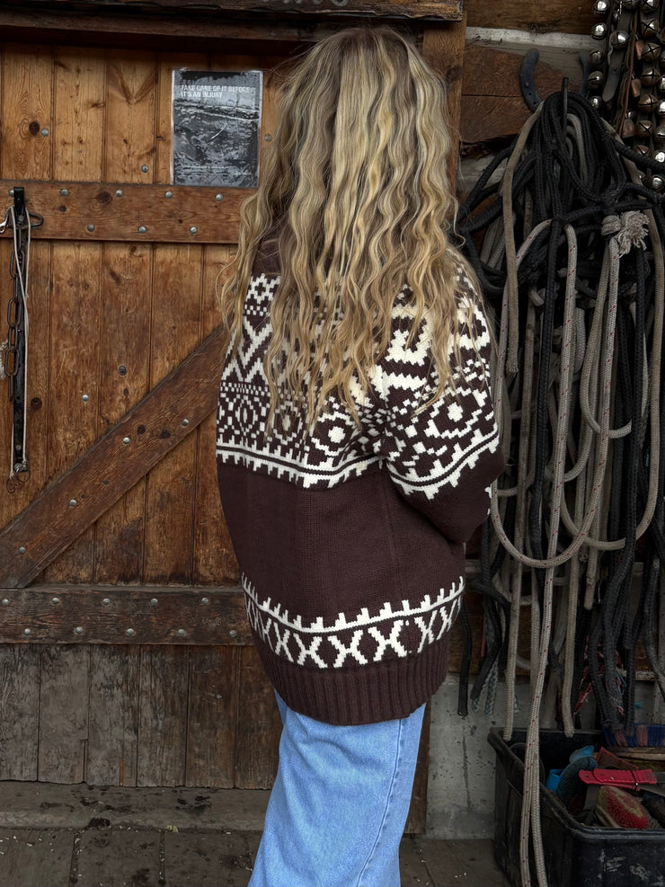 BRUNETTE THE LABEL Fair Isle Knit Sweater
