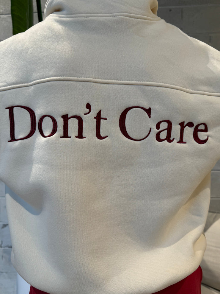 27 "Don't Know Don't Care" Half-Zip Pullover Sweater