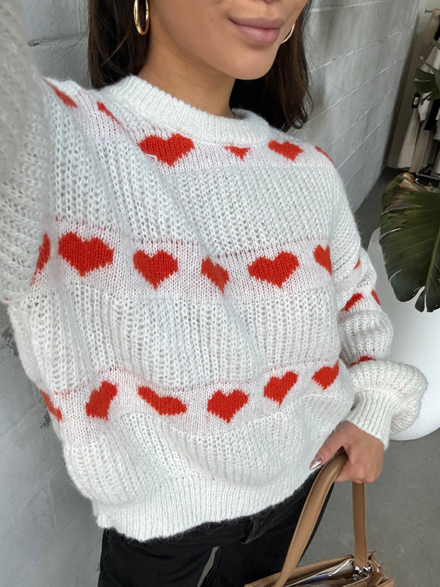 PIECES Crewneck Heart Sweater