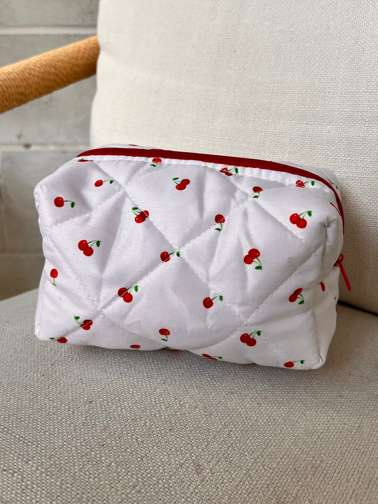 27 Quilted Cherry Cosmetic Case