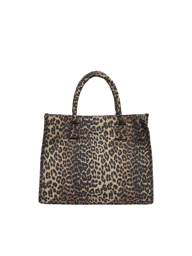 ONLY Diana Leopard Canvas Tote Bag