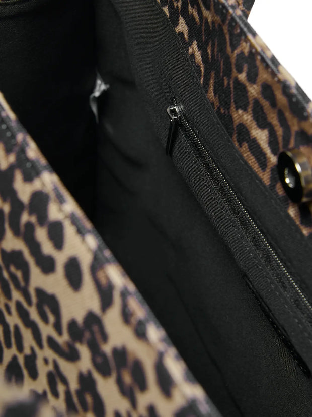 ONLY Diana Leopard Canvas Tote Bag