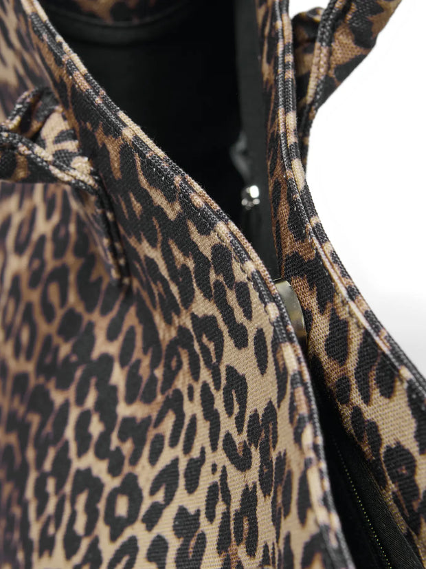 ONLY Diana Leopard Canvas Tote Bag