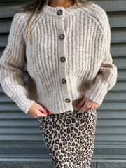 DEX Crewneck Textured Cardigan