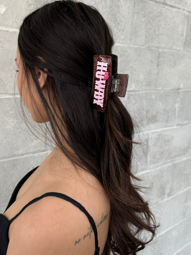 27 Howdy Glitter Claw Clip