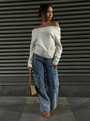 C'EST MOI Off Shoulder Sweater