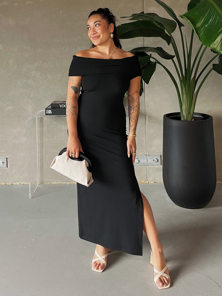 PIECES Lennox Off Shoulder Maxi Dress