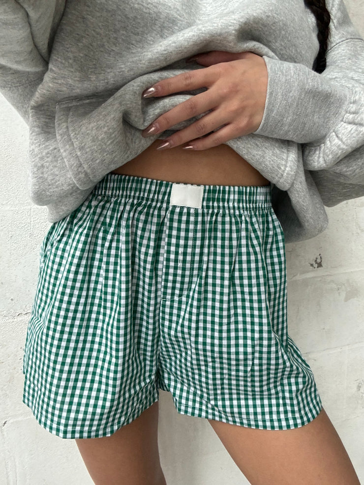 27 Elastic Waistband Gingham Boxer Shorts