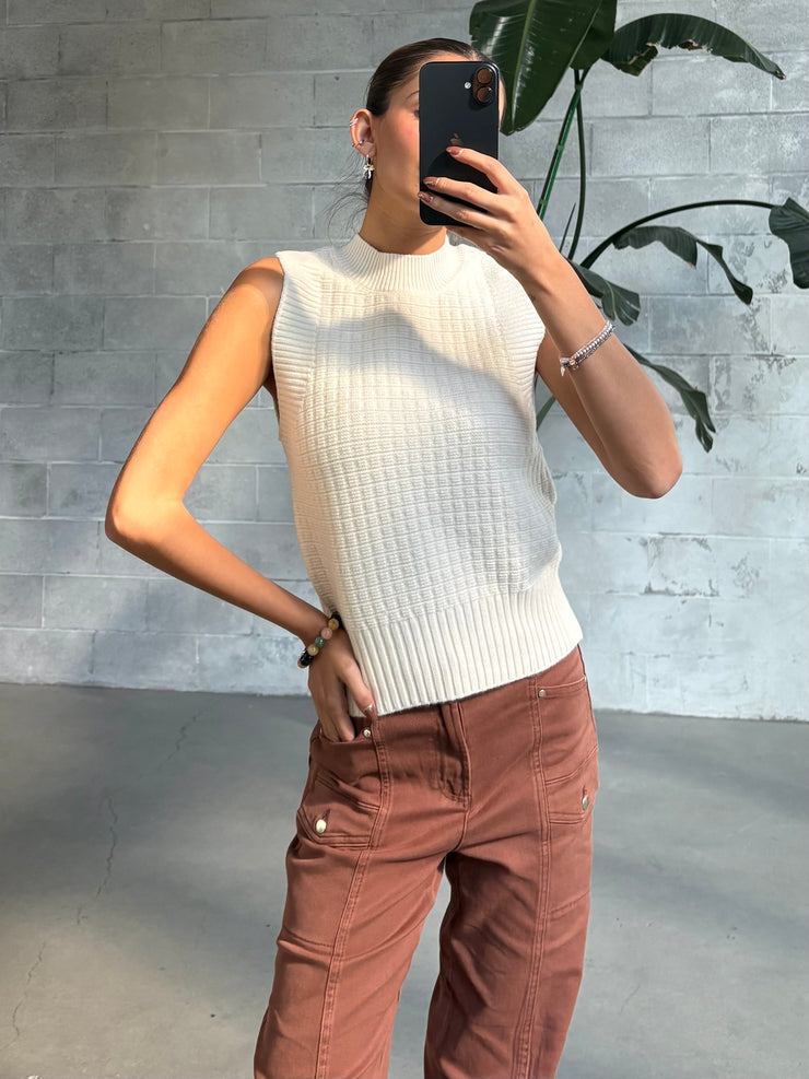 BLACK TAPE Textured Stitch Sweater Tank