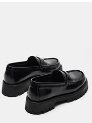 STEVE MADDEN Langsten Black Platform Lug Loafer