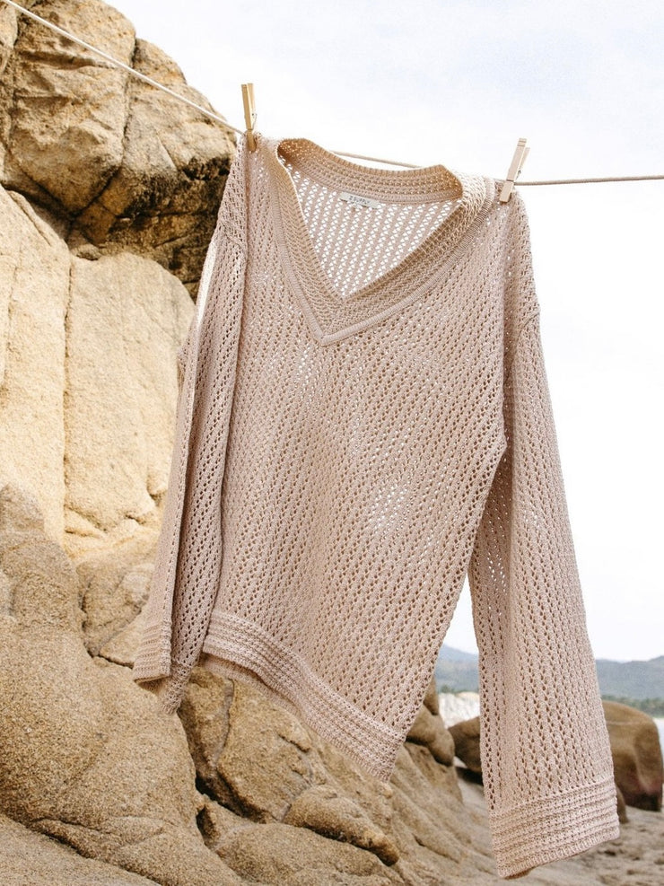 Z SUPPLY Kiami V-Neck Crochet Sweater