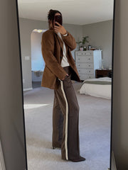 DEX Straight Leg Brown Checkered Pant
