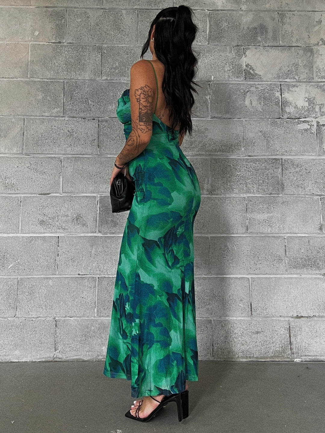 kapri slip dress green floral JULIANNA DRESS