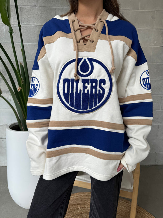 '47 BRAND NHL Edmonton Oilers Tri-Nilley 47 Unisex Lacer Hoodie