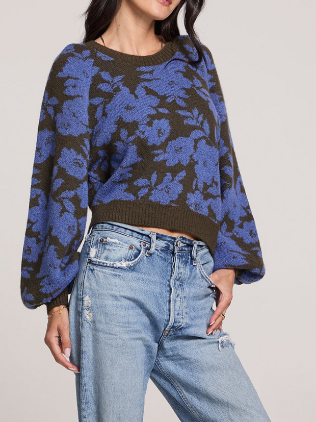 SALTWATER LUXE Noble Bell Sleeve Floral Knit Sweater