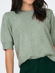 ONLY Rica Half-Sleeve Knit Crewneck Pullover Sweater