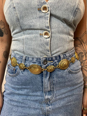 27 South Western Oval Concho Chain Belt