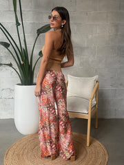 DEX Wide Leg Printed Flowy Pants