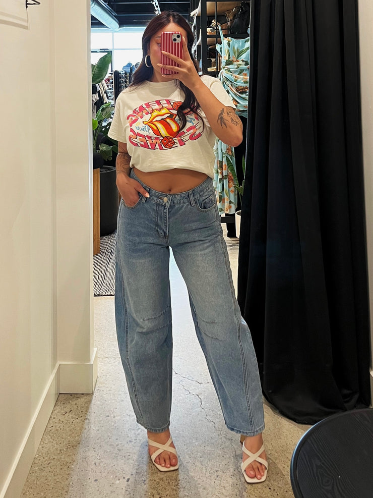 27 Mid Rise Barrel Jeans