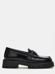 STEVE MADDEN Langsten Black Platform Lug Loafer