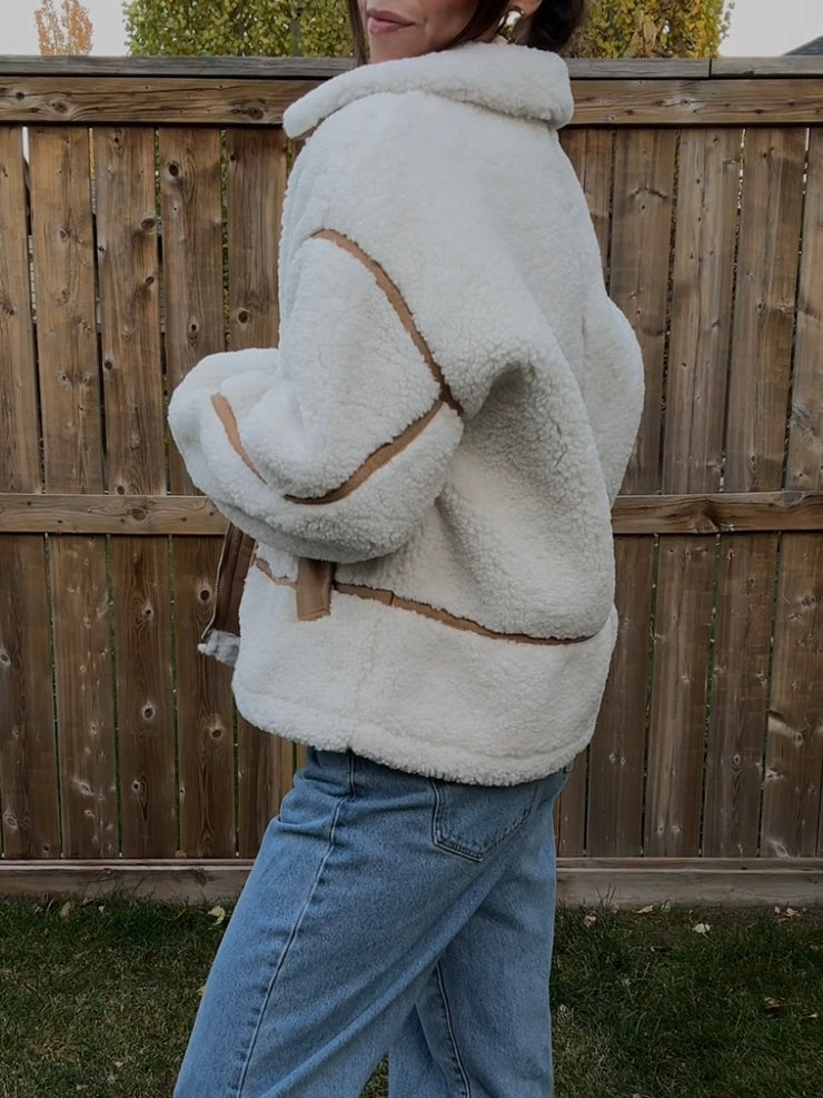 DEX Contrast Detail Fleece Sherpa Jacket