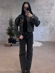 LEVI'S Shrunken 90's No Pleat Bejeweled Trucker Jacket