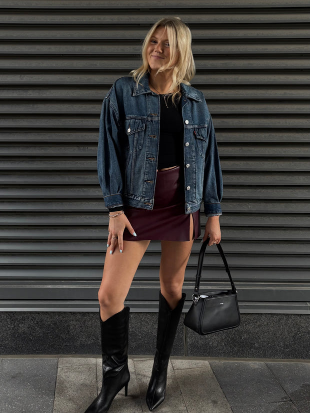 NOISY MAY Clara Faux Leather Skirt