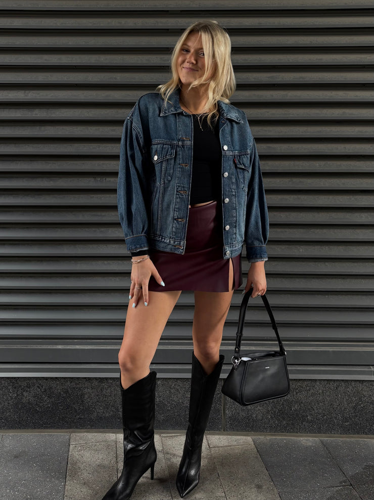 NOISY MAY Clara Faux Leather Skirt