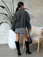 DEX Mini Check Gingham Sweater Skirt