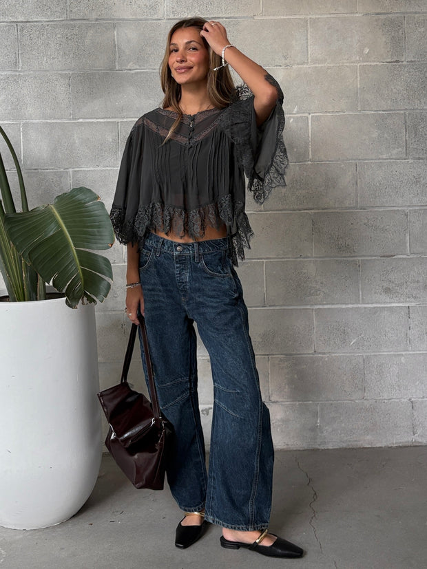 FREE PEOPLE Bali Midnight Rain Top