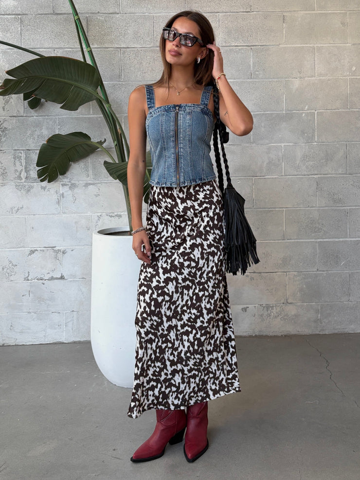 ONLY Chigo Printed Midi Skirt