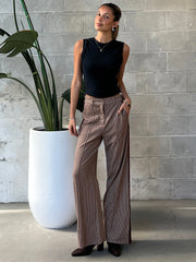 BLACK TAPE Striped Wide Leg Pant