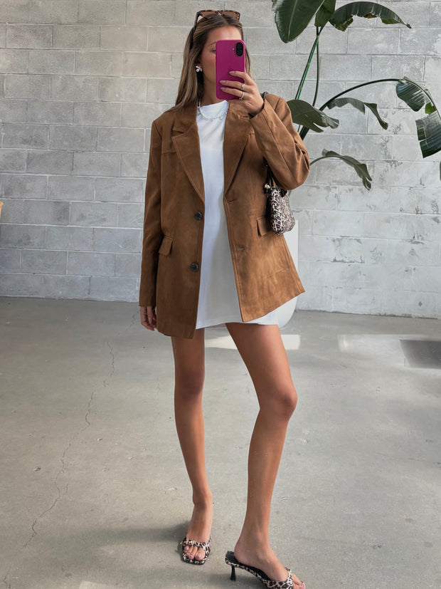 NOISY MAY Laya Faux Suede Blazer