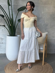 ROOM 34 Embroidered Eyelet Maxi Skirt