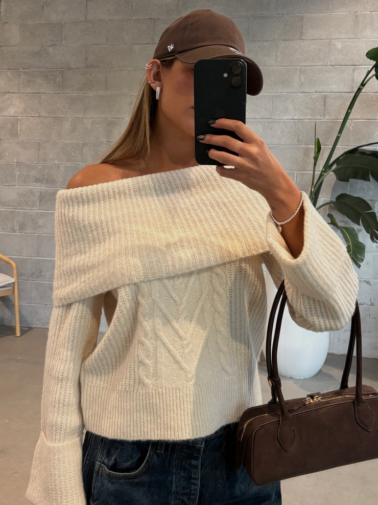ONLY Luna Off Shoulder Knit Pullover