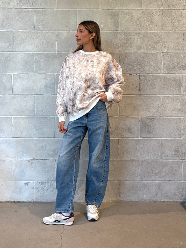 27 Avery Camo Fleece Crewneck Sweatshirt