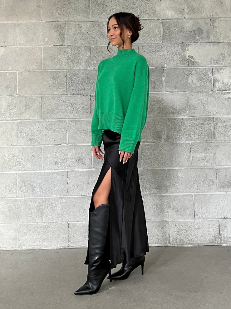 MADISON THE LABEL Sabrina Knit Mock-Neck Sweater