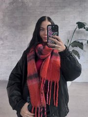 FREE PEOPLE Highland Plaid Skinny Scarf