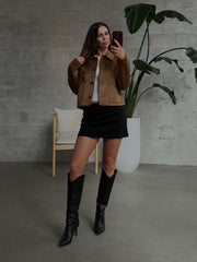 ONLY Tulip Faux Suede Button Front Jacket