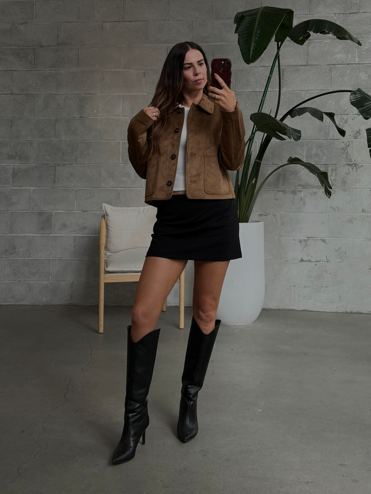 ONLY Tulip Faux Suede Button Front Jacket