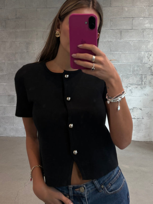 RD STYLE Sophie Short Sleeve Button-Front Top