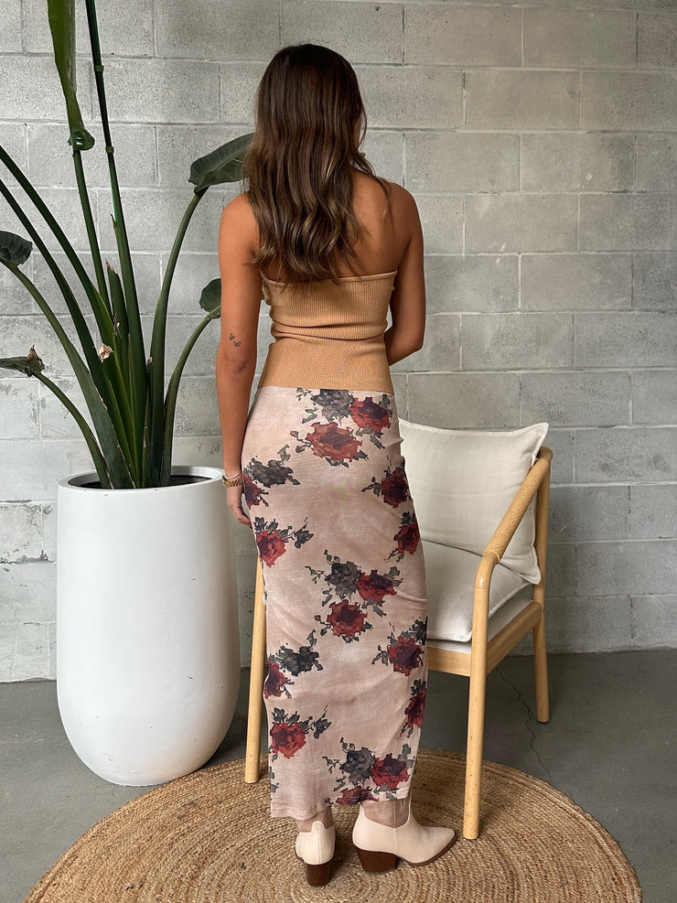 27 Rose Mesh Maxi Skirt